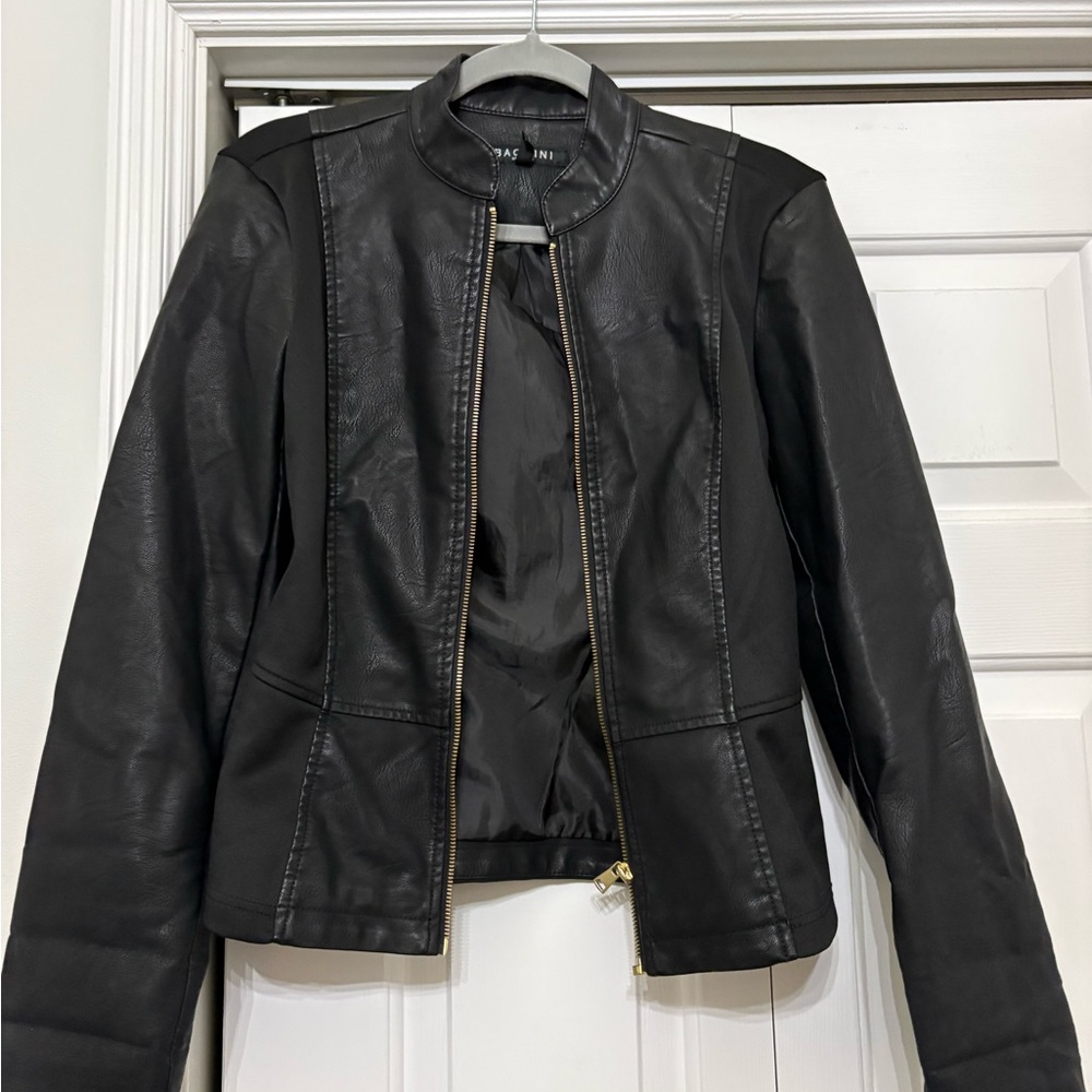Baccini Women's Black Leather Jacket